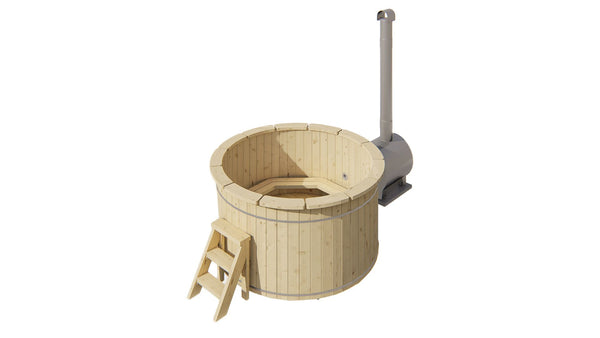 Hottub / Spa Vurenhout Ø 200 x H 105 cm - Met Externe RVS Kachel