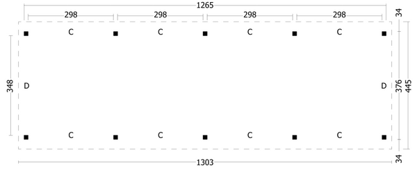 Overkapping Zadeldak Hamar XL – Type 9 plattegrond