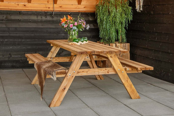 Picknicktafel Basis 180 cm vuren gedroogd, bruin geïmpregneerd
